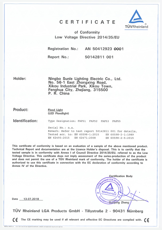 Certificado TUV